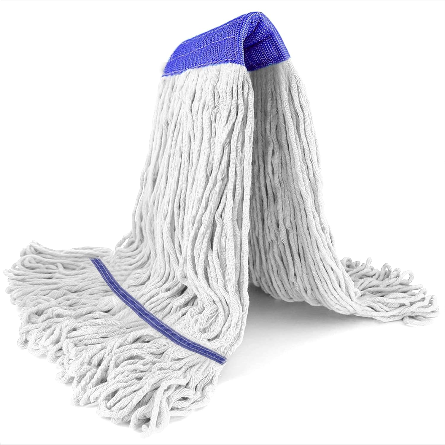 Loop End Commercial String Mop Head, String Cotton mop Heads, 6 Inch Headband, Mop Head Replacement for Home, Highly Absorbent,Industrial and Commercial Use (3-White)
