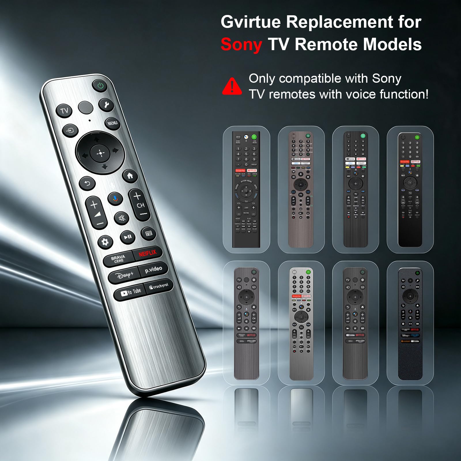 per Sony-Voice-Remote-Control con pulsanti retroilluminati Funziona con