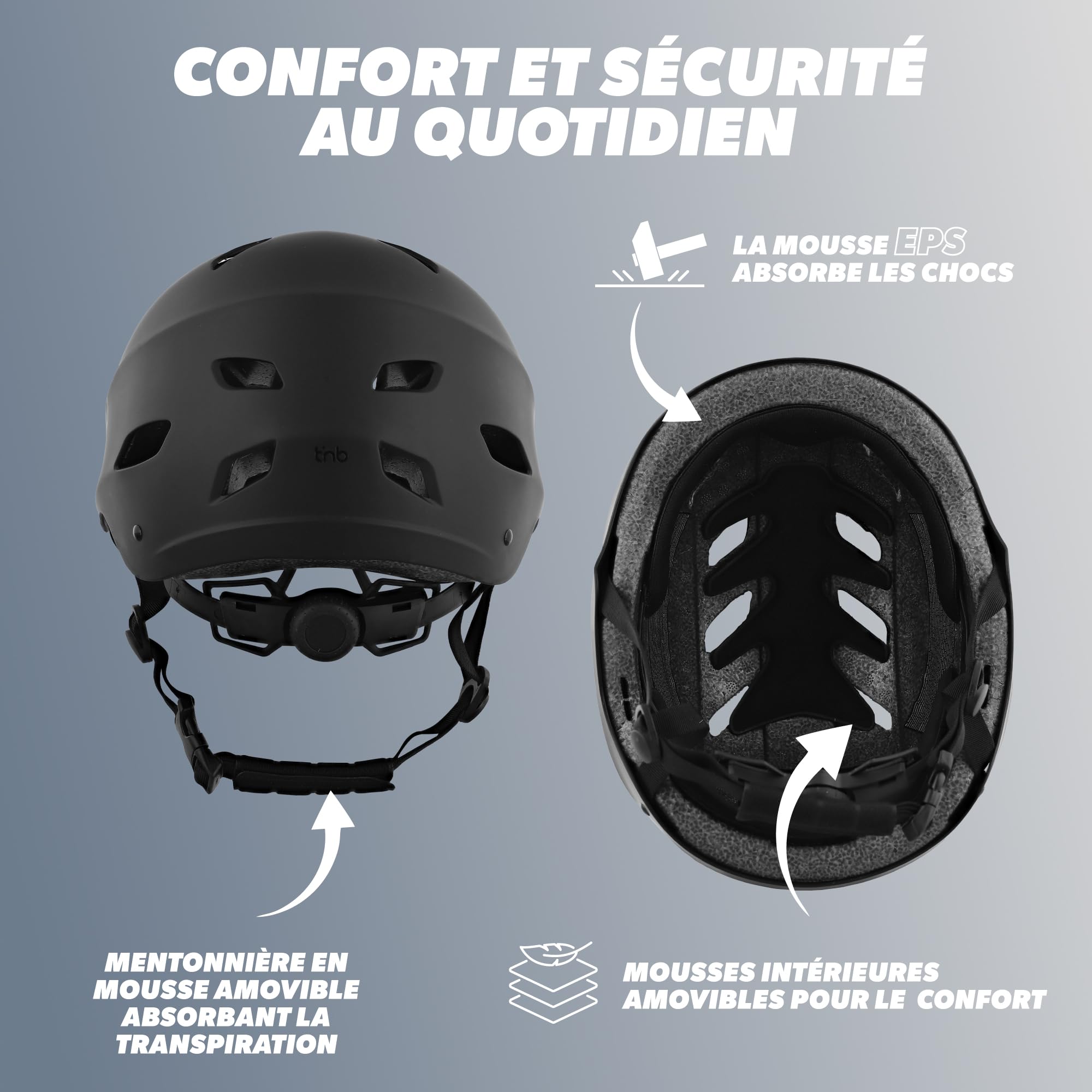 T'nB Veasy Casque de Protection Vélo et Trottinette Électrique Ajustable avec Aérations