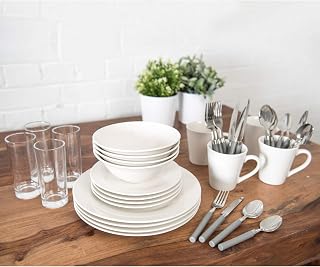 36 Piece Dinner Set Boxed Tableware & Cutlery Set Ideal for Students