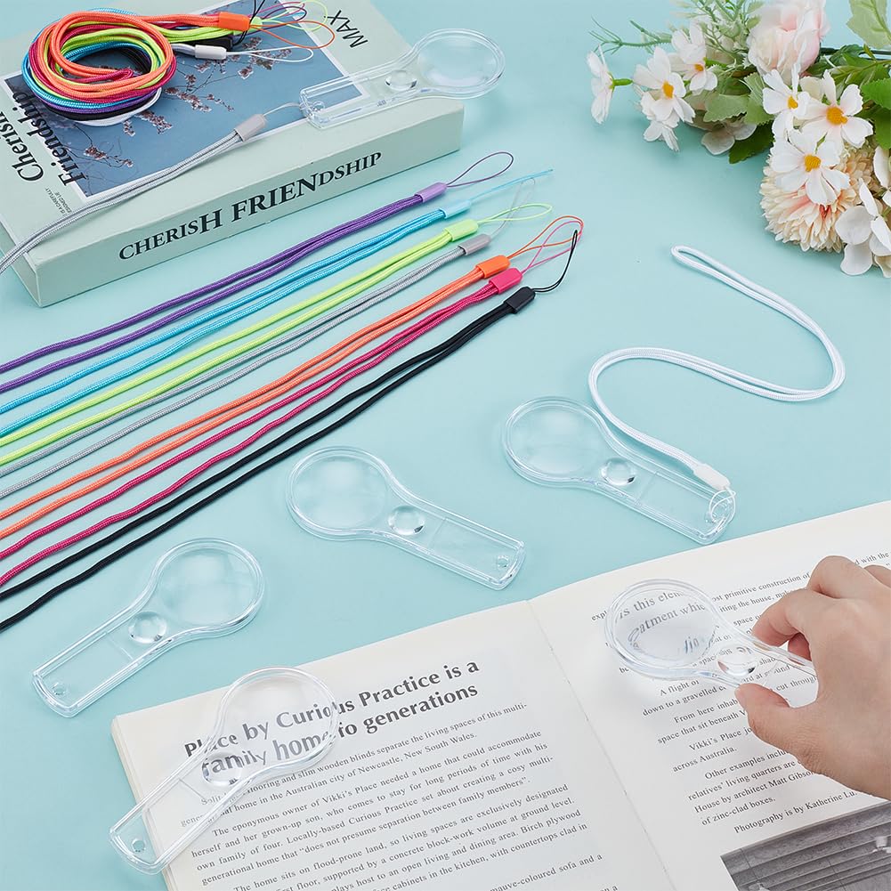 120 Lupen Mini Handlupe Mit 5 Facher Vergrößerung Und Nylon Kartenhalter Lanyard Bunte Tragbare Leselupe Für Den Wissenschaftlichen Innen Und Außenbereich