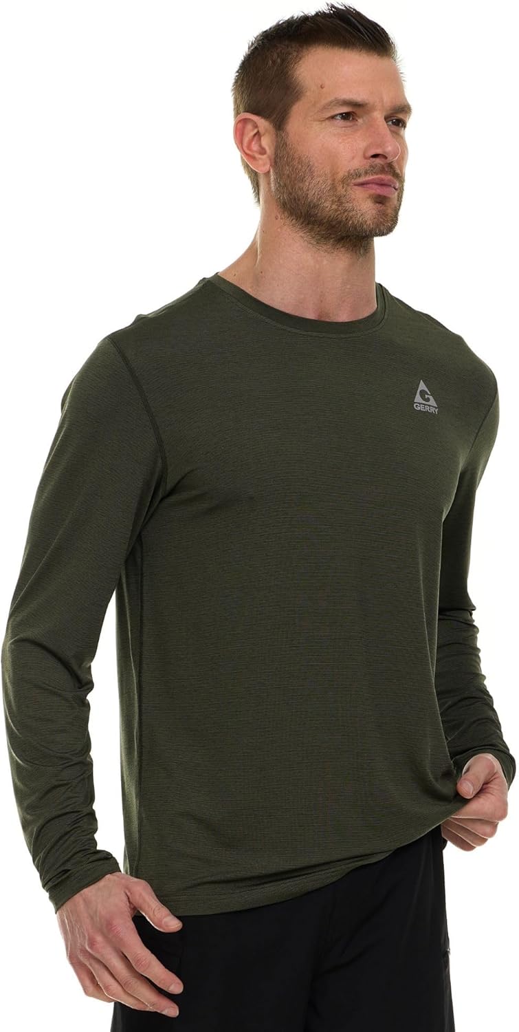 Gerry Rash Guard for Men, Long Sleeve Mens Swim Shirt, Fishing Hiking UPF+ 50 UV Protection