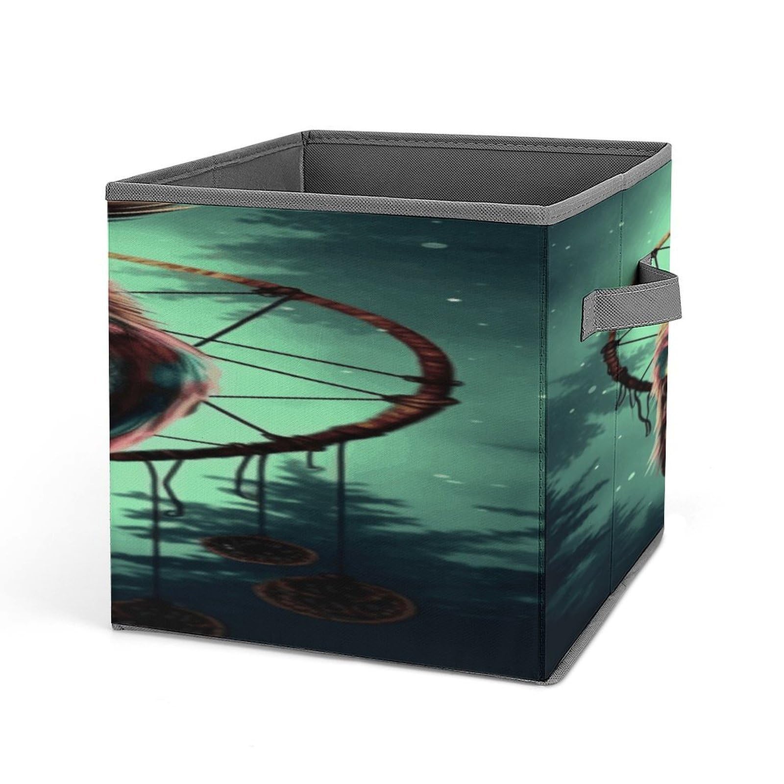 VstaDank Owl Storage Bin Collapsible Storage Cubes Organizer Oxford Cloth Storage Box with Dual Handles Large Stackable Closet Storage Bins for Sheets Hat Sweater