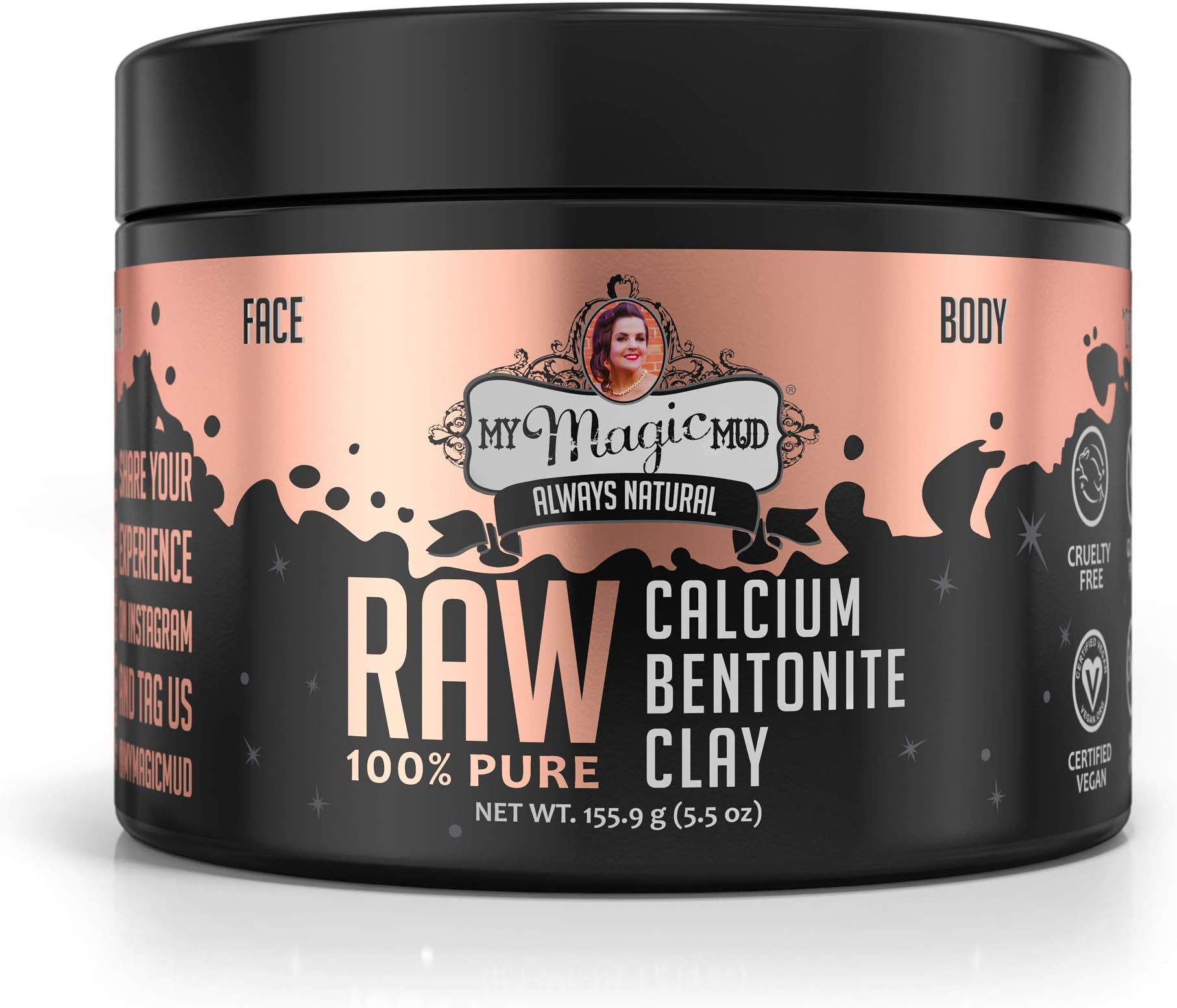My Magic Mud Raw 100% Pure, Calcium Bentonite Clay, 5.5 oz (155.9 g)