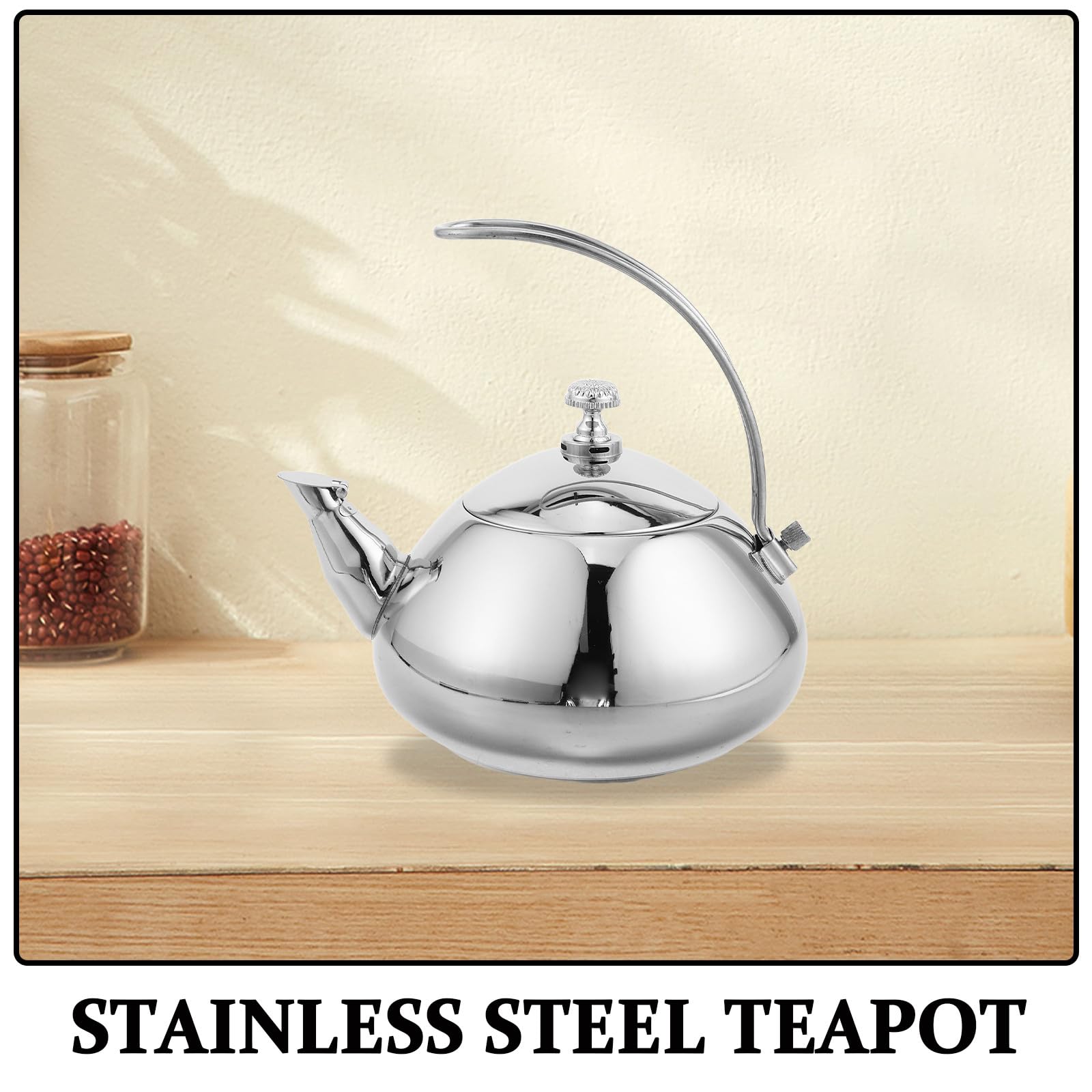 Abaodam Bouilloire Inox à Induction 1,5l avec Filtre à Thé en Acier Inoxydable, Poignée Ergonomique et Design Élégant pour Maison et Bureau