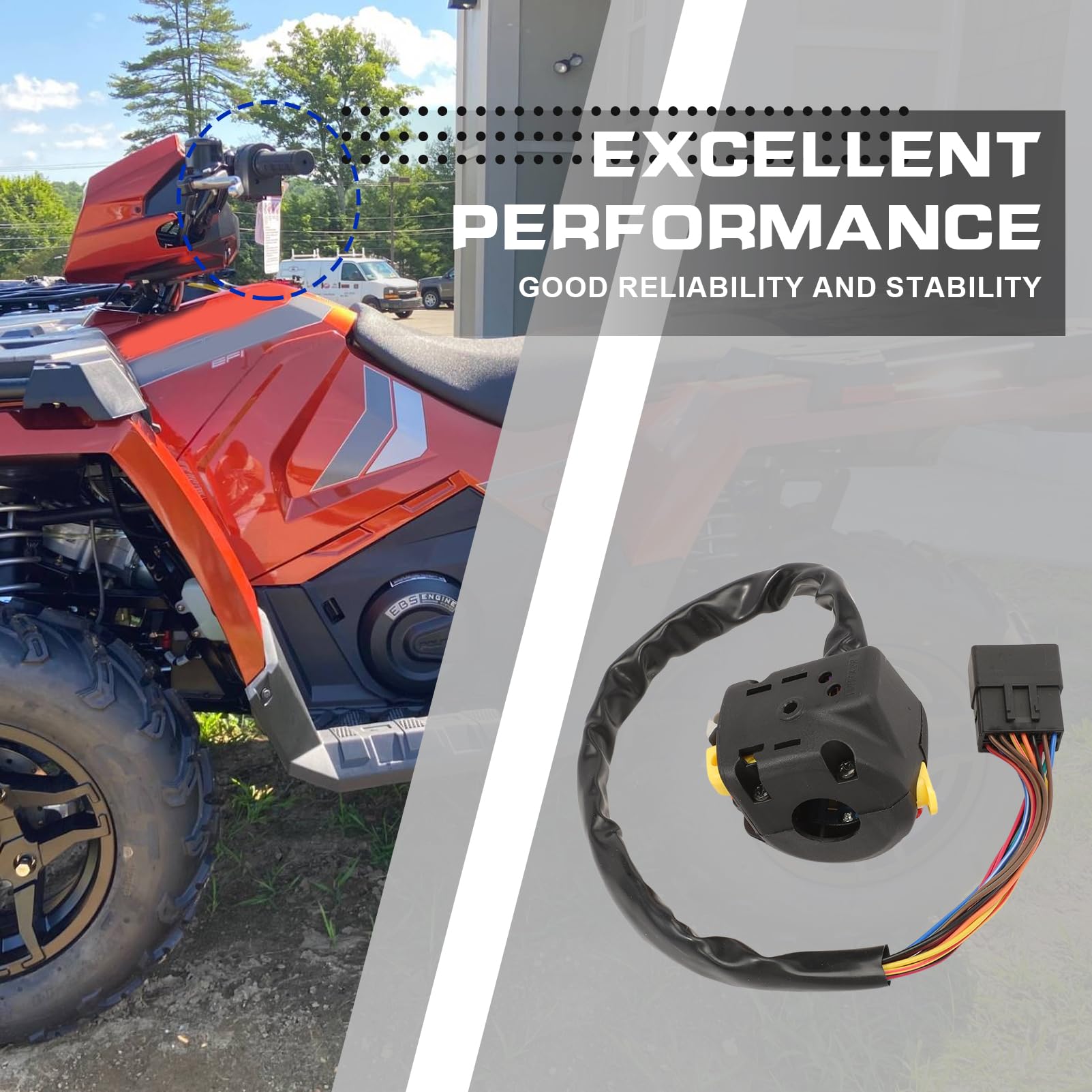 Interruttore faro sul manubrio sinistro 4013074 per Polaris Scrambler 500 850 1000 Trail Blazer 330 Sportsman 500 550 570 850 interruttore manubrio 4012435