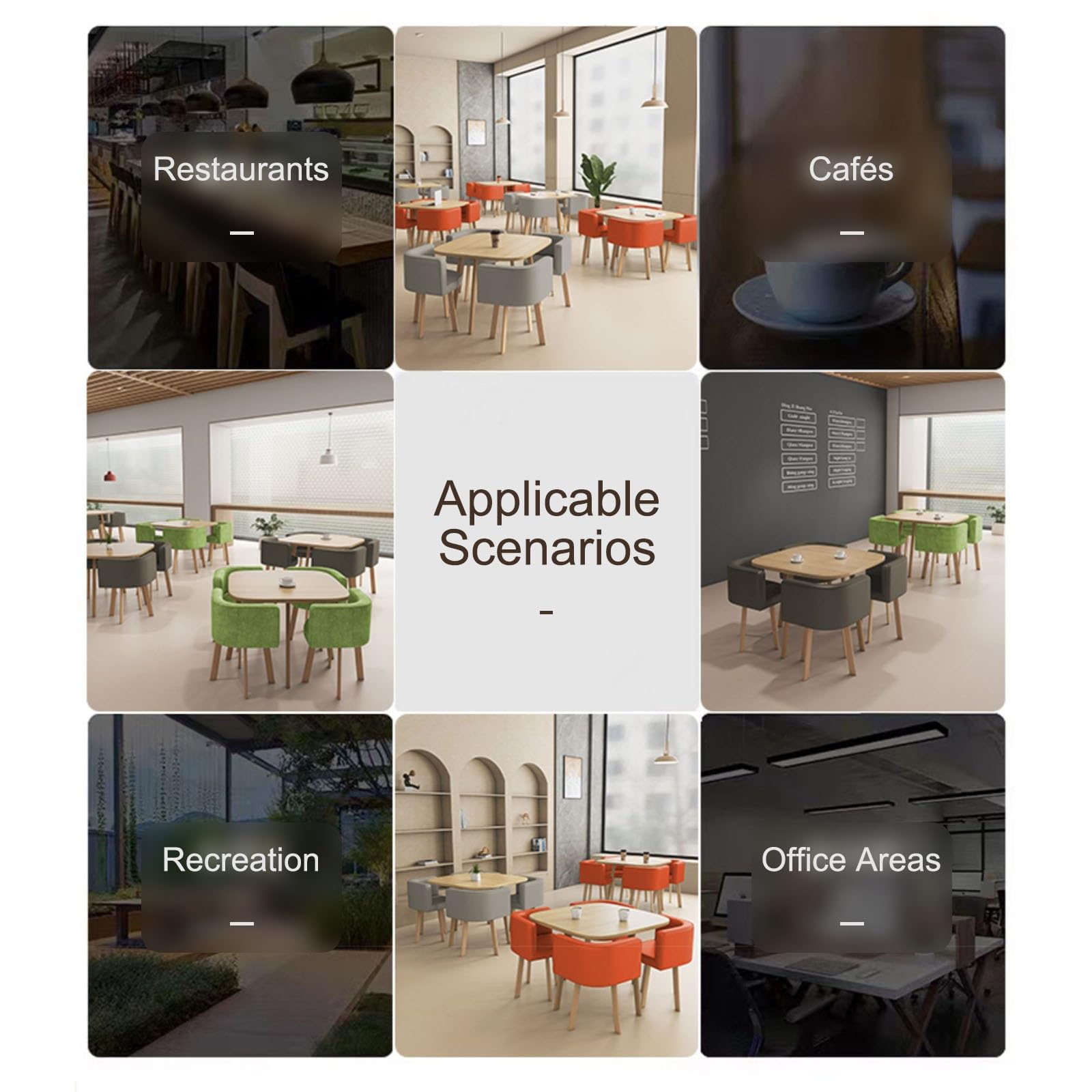 JHDXL Tavolo da Conferenza per 4 persone, Combinazione Tavolo e Sedia per Reception per ufficio, Tavolo da Balcone Moderno con Sedie per Sala Soggiorno(Yellow)