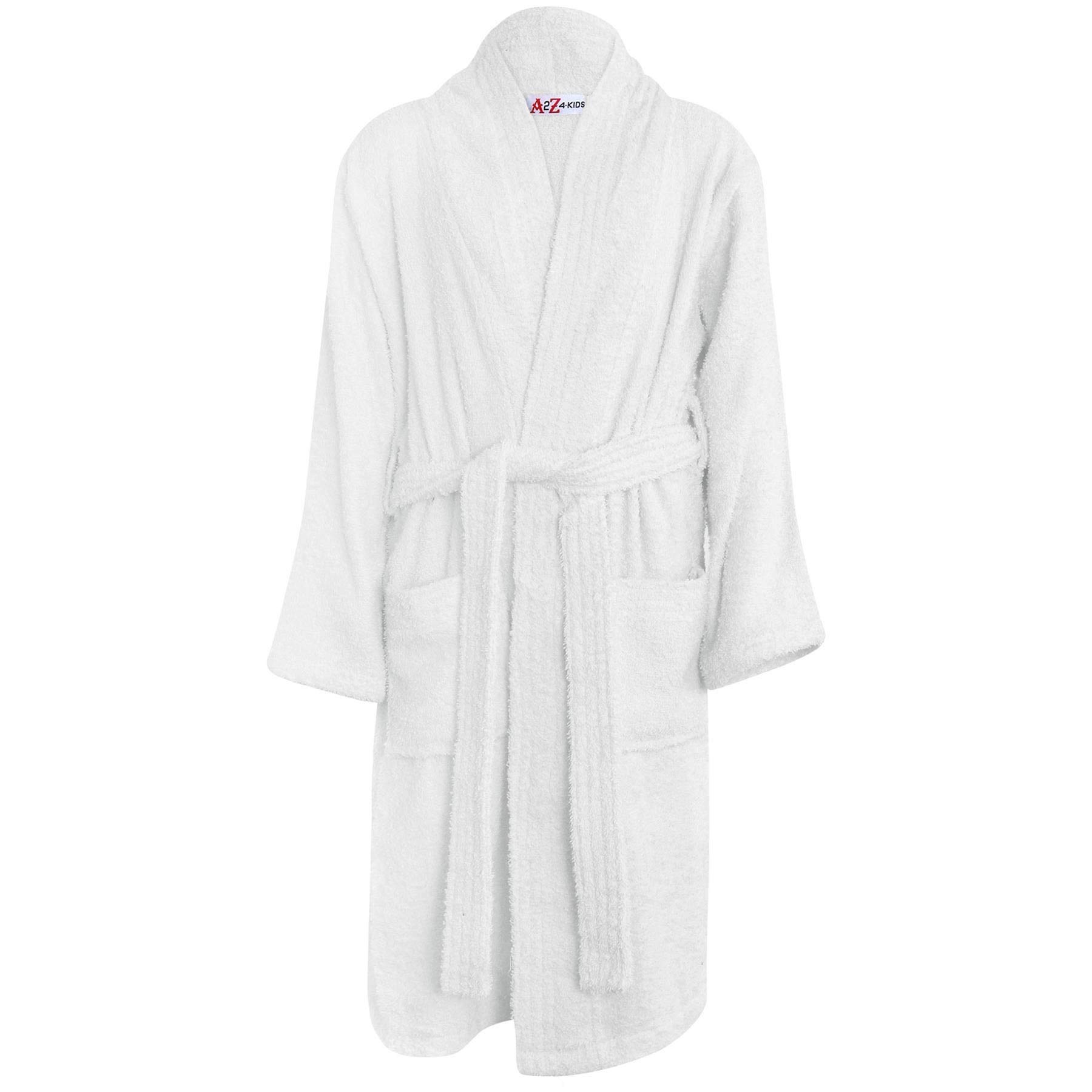 A2Z 4 Kids Filles Garçons Serviette Peignoir 100% Coton Éponge Col Châle Peignoir Robe de Chambre Plage Bain Natation pour Enfants Âge 5-13 Ans