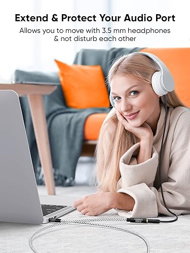 Miniatura 2 de CableCreation - Cable de extensión de auriculares de 0.138 pulgadas (0.071 in), cable de extensión de audio estéreo macho a hembra de 6 pies y 0.138