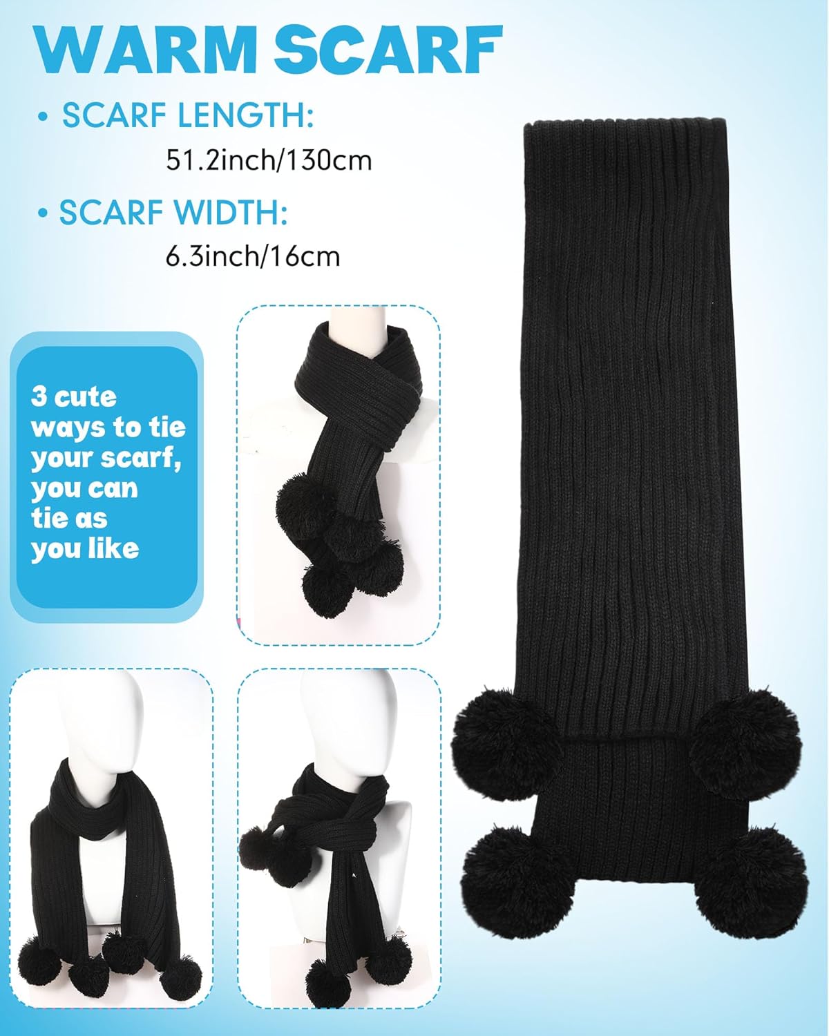 Geyoga 3 Pcs Kids Winter Hat Gloves Scarf Set for Age 2-8 Yrs Boys Girls Winter Toddler Warm Fleece Lined Hat Scarf Gloves - Image 4