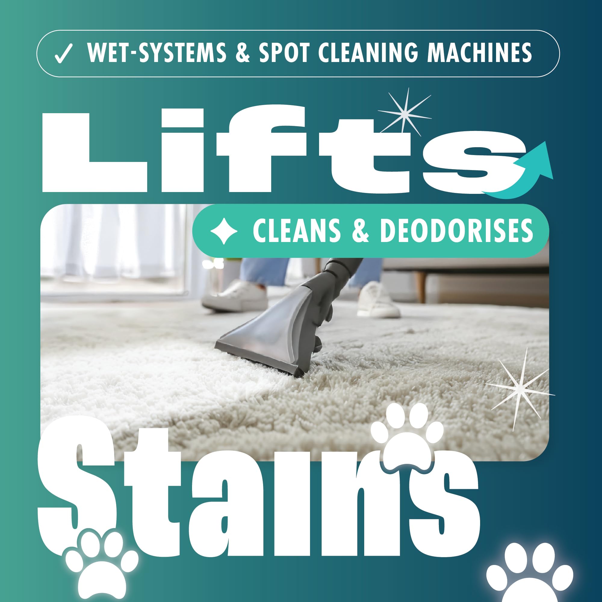 Dirtbusters Nettoyant Désodorisant Concentré 4 en 1 pour Tapis/Tissu, Protège et Neutralise les Odeurs - Shampoing des Machines Lavant par Extraction, Parfum Citron Frais 5L