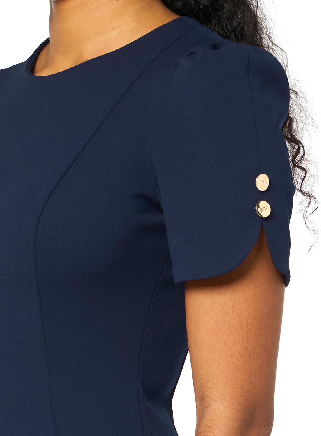 DKNY Womens Short Sleeve Jewel Neck Sheath Dress - Image 5