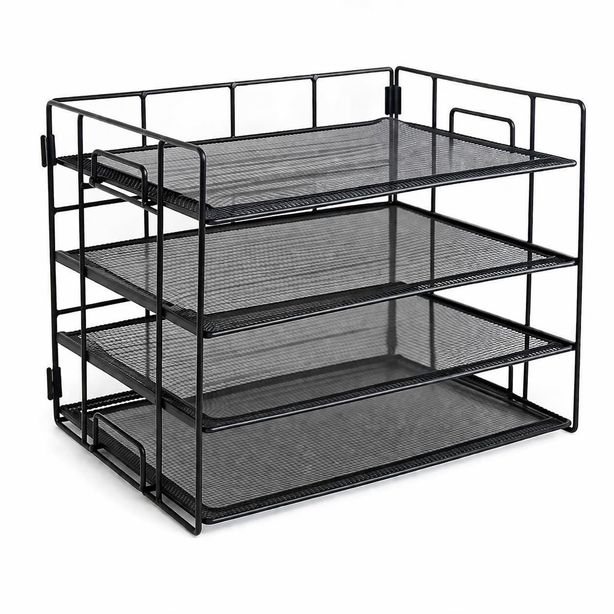 A4 Metall Aktenordner Dokumentenablage Papierhalter Mehrlagen Metallstruktur für Studentenstudium Professionellen Arbeitsplatz, A3 Size, dreilagig