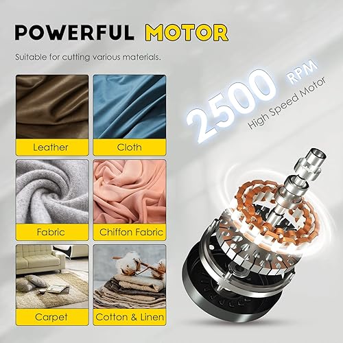 Miniatura 5 de CGOLDENWALL Cortador eléctrico de tela giratoria tijeras de tela eléctrica multicapa con grosor de corte de 1 pulgada para tela de cuero y alfombra