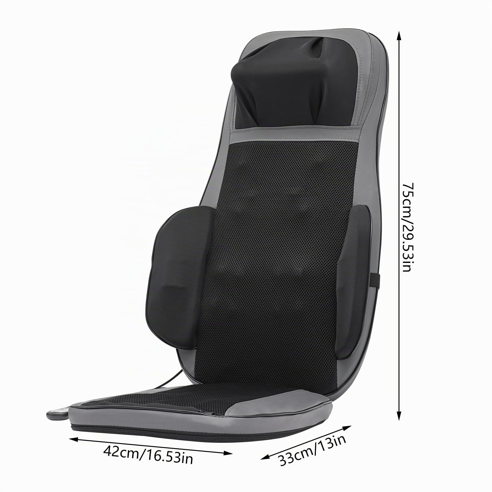 Massagesitzauflage Geräuscharm Massageauflage mit 3 Massage-Modi und Vibrationsfunktion, Multifunktional Massagematte mit Wärmefunktion für Hause und Büro