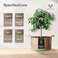 Vista 52 de VIVOSUN - Paquete de 5, 1 galón, bolsas para cultivar de tela no tejida gruesa resistente con asas