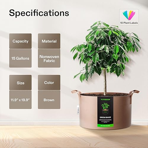 Vista 34 de Vivosun 300g - Bolsas de cultivo Negro