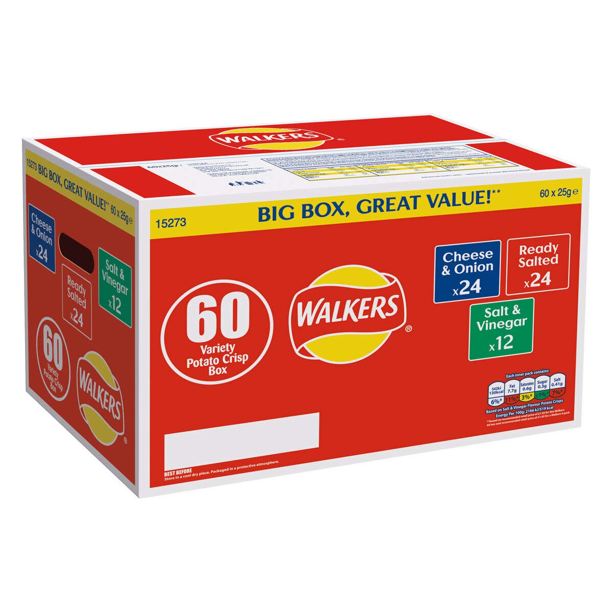 Buy slamtech Walkers Crisps Walkers Classic Box Crisps Pack Of 60 x 25g