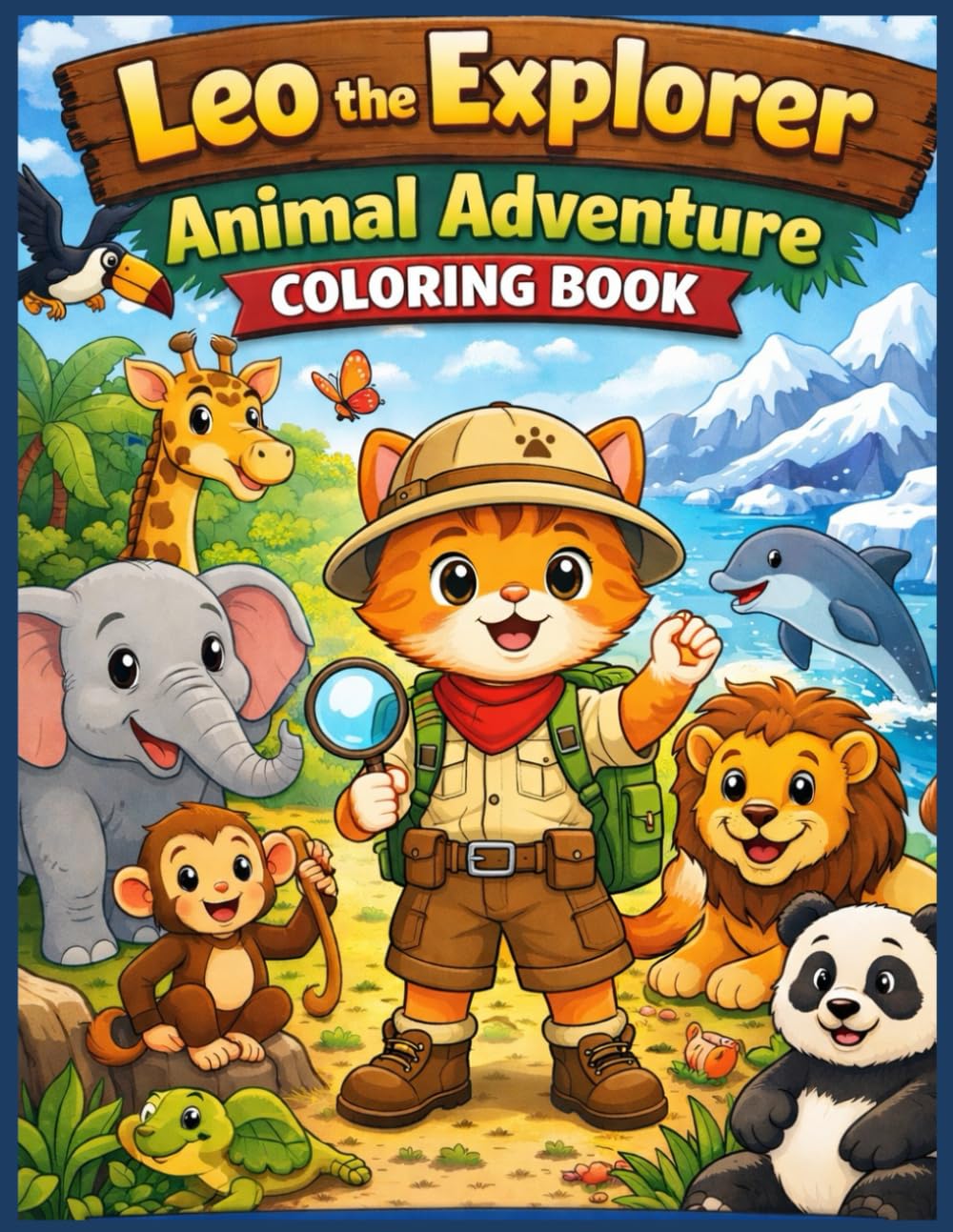 Leo the Explorer: Animal Coloring Book: Fun and Easy Pages for Kids Ages 4–8
