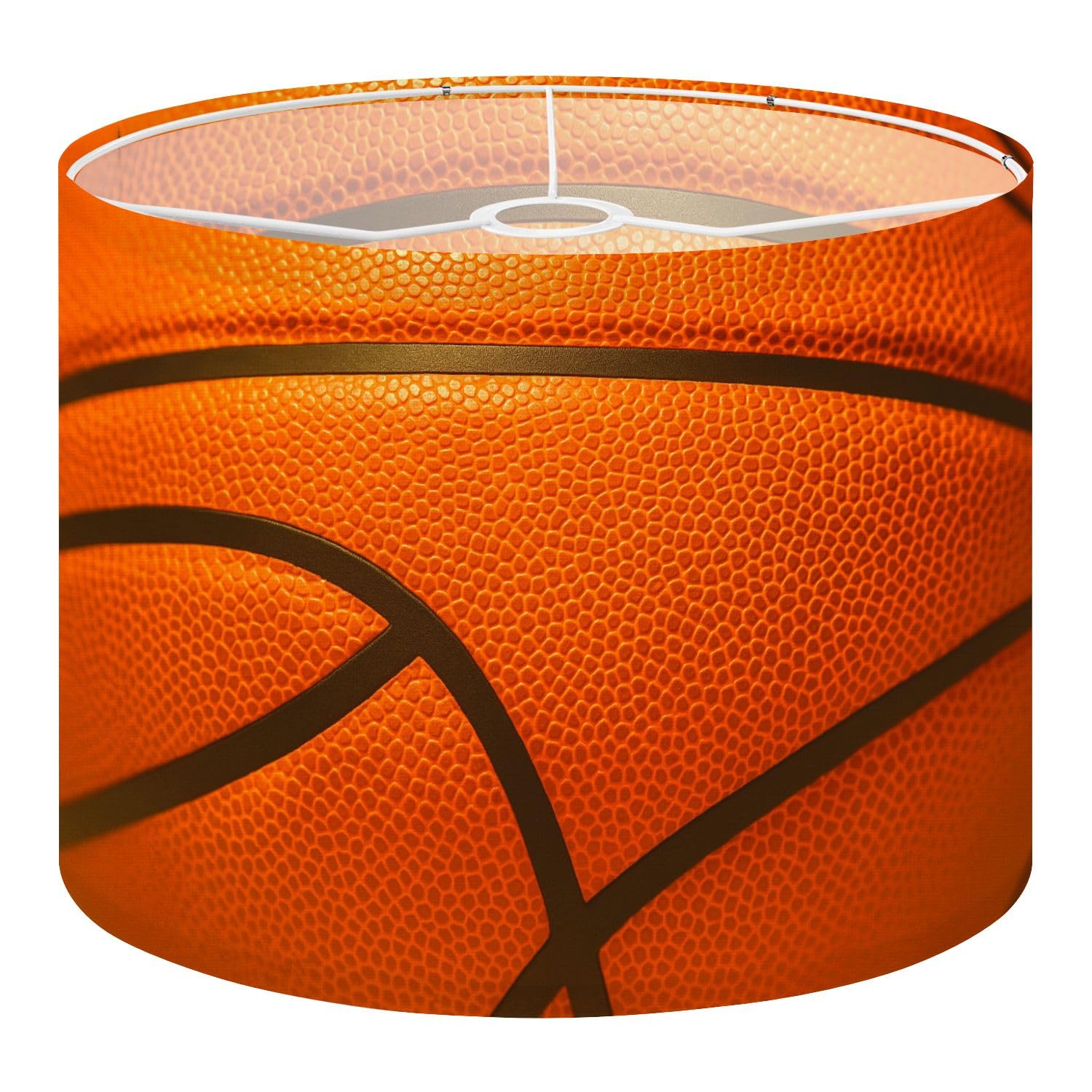 Fabric Drum Lamp Shade Close up Leather Basketball Textured Vintage Funky Medium Linen Decorative Lampshades 13inch Set of 1 for Table Lamps, Floor Lamps,Ceiling Lamp