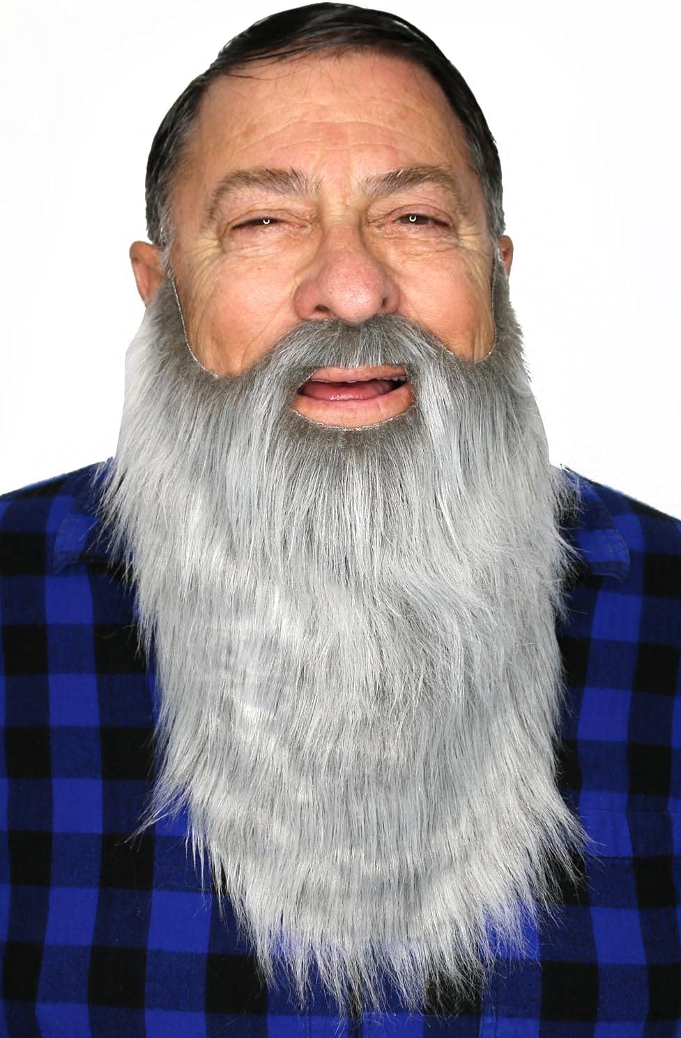 Realistic 9 Inch Long Beard and Mustache, Lumberjack Dapper Hipster Beard Costume, Self Adhesive One Piece