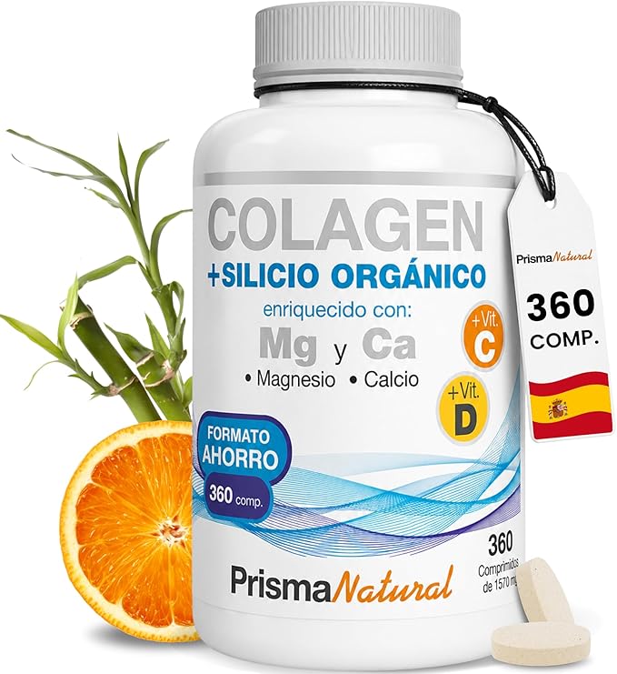 Prisma Natural - Colágeno Hidrolizado con Magnesio, Vitaminas C y D, Silicio y Calcio, 360 Cápsulas