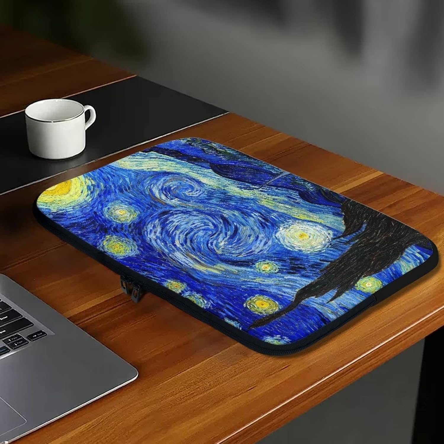 Van Gogh Starry Night Laptop Sleeve for Women, Computer Bag Tablet Carrying Case Cover Briefcase Fits Up to 17 Inch Tablet/Notebook, Portable Zipper Laptop Bag for Travel/Business/School