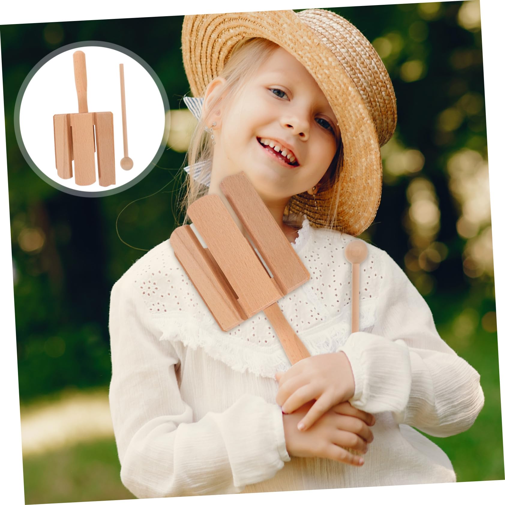 Beaupretty 2 Piezas De Ritmo Musical - para Herramientas Orff Juguetes para Pequeños Instrumento De Aprendizaje De Educación Temprana Instrumentos De Percusión De Madera para