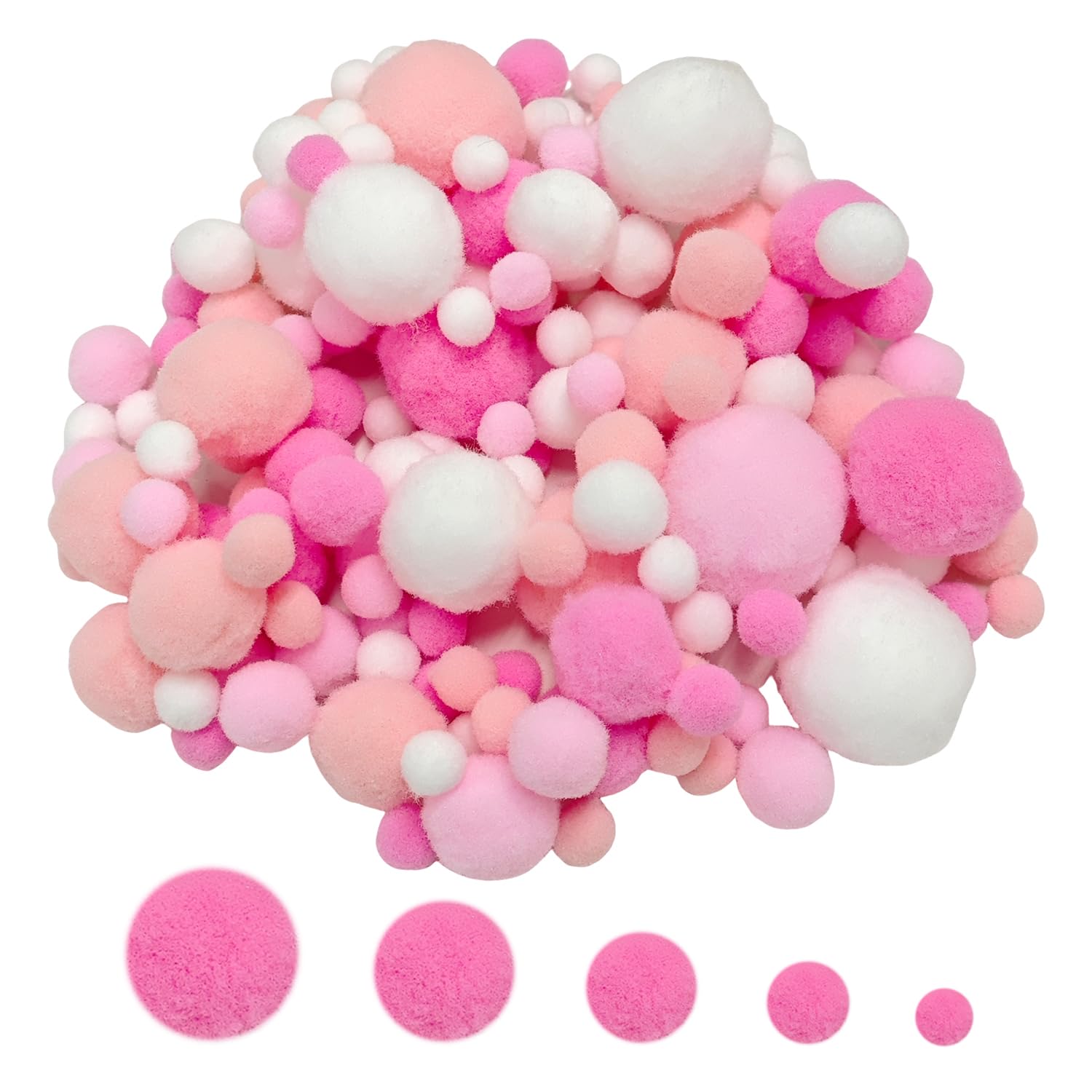 Gdfhbd Pink 5 Packs Of Fur Balls, Diy Small Pom Pom, Children's Toys, Craft Decorations.