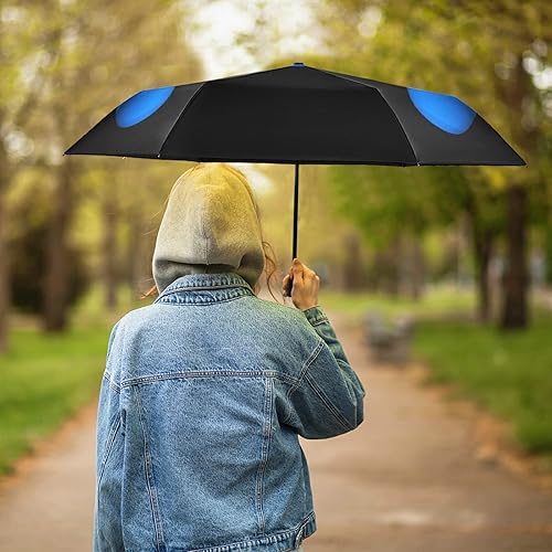 Miniatura 7 de Paraguas plegable para sombrilla, reforzado resistente al viento, impermeable, portátil, compacto, anti-UV, protección contra la lluvia, para viajes