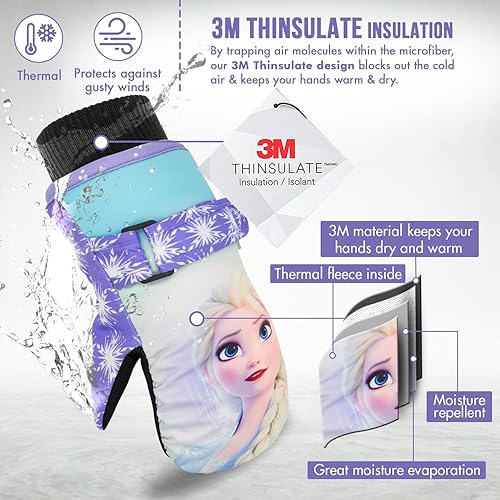 Miniatura 2 de DISNEY Mickey Mouse - Mitones para niños de 2 a 4 años, guantes impermeables para niños, guantes de nieve de Mickey Kids, guantes Thinsulate 3M