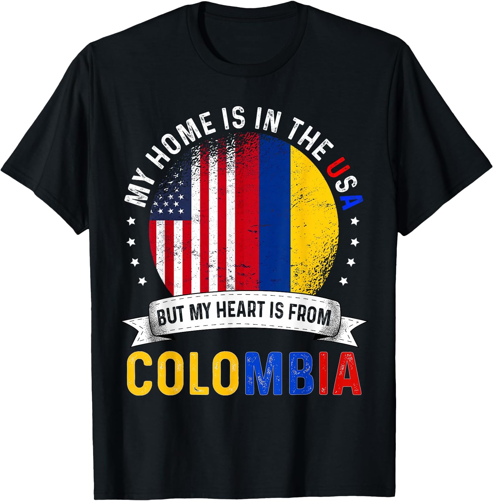 Colombian American Patriot Heart is from Colombia Flag T-Shirt Small