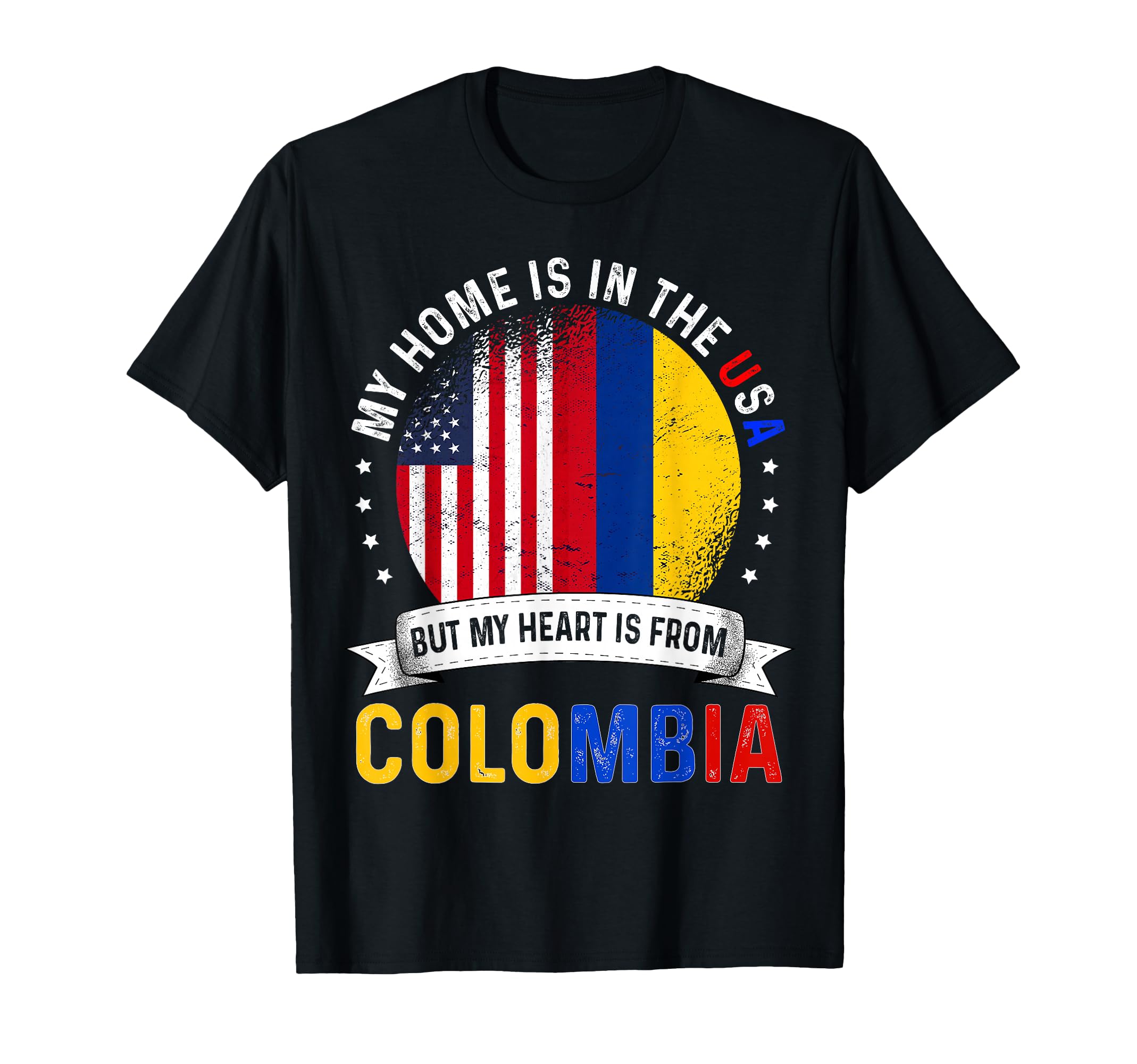 Colombian American Patriot Heart is from Colombia Flag T-Shirt Small