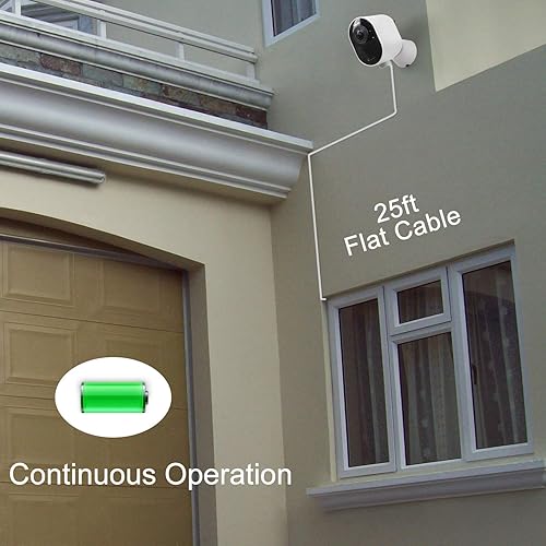 Miniatura 7 de Uogw Paquete de 3 paneles solares y cable de carga para Arlo Pro 3Arlo Pro 4Arlo UltraUltra 2, con cable de alimentación magnético impermeable de