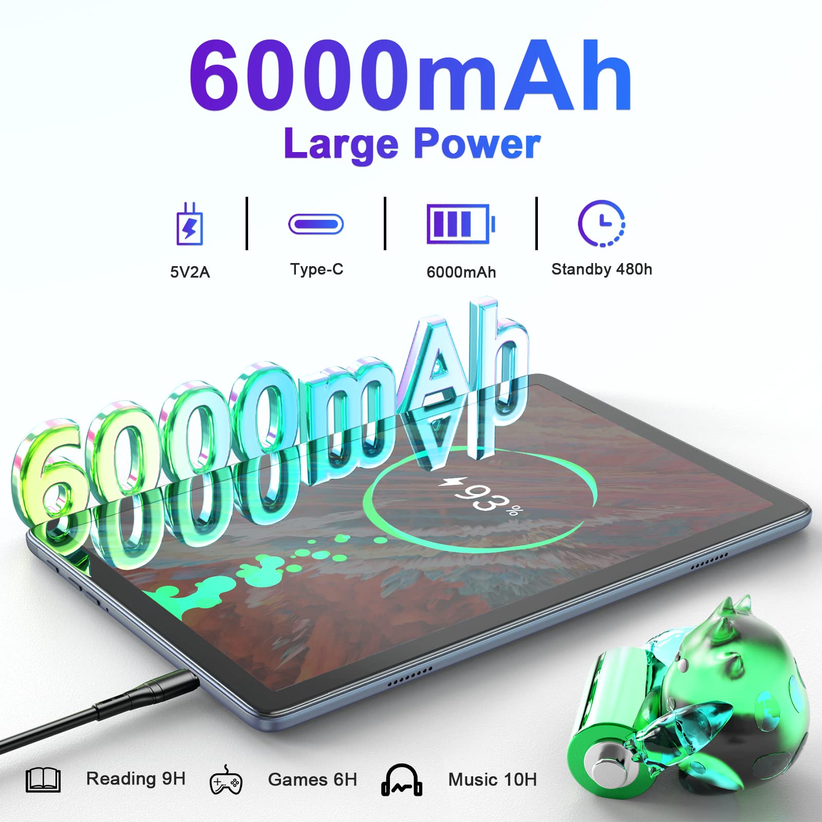 Kinstone Gaming Tablet 10.1 Inch Android 12 - 6GB RAM 128GB ROM, Unisoc T610 Octa-Core, 1920x1200 IPS FHD Display, 4G LTE Phone, 5MP 13MP Camera, 7500mAh Battery, BT 5.0 Kinstone Gaming Tablet 10.1 Inch Android 12 - 6GB RAM 128GB ROM, Unisoc T610 Octa-Core, 1920x1200 IPS FHD Display, 4G LTE Phone, 5MP 13MP Camera, 7500mAh Battery, BT 5.0