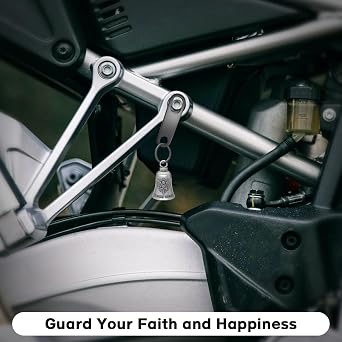 Biker Guardian Luck Riding Bell Motorcycle Gremlin Bells with 2 Key Chain Ring Accessories, Motorcycle Bell Hanger