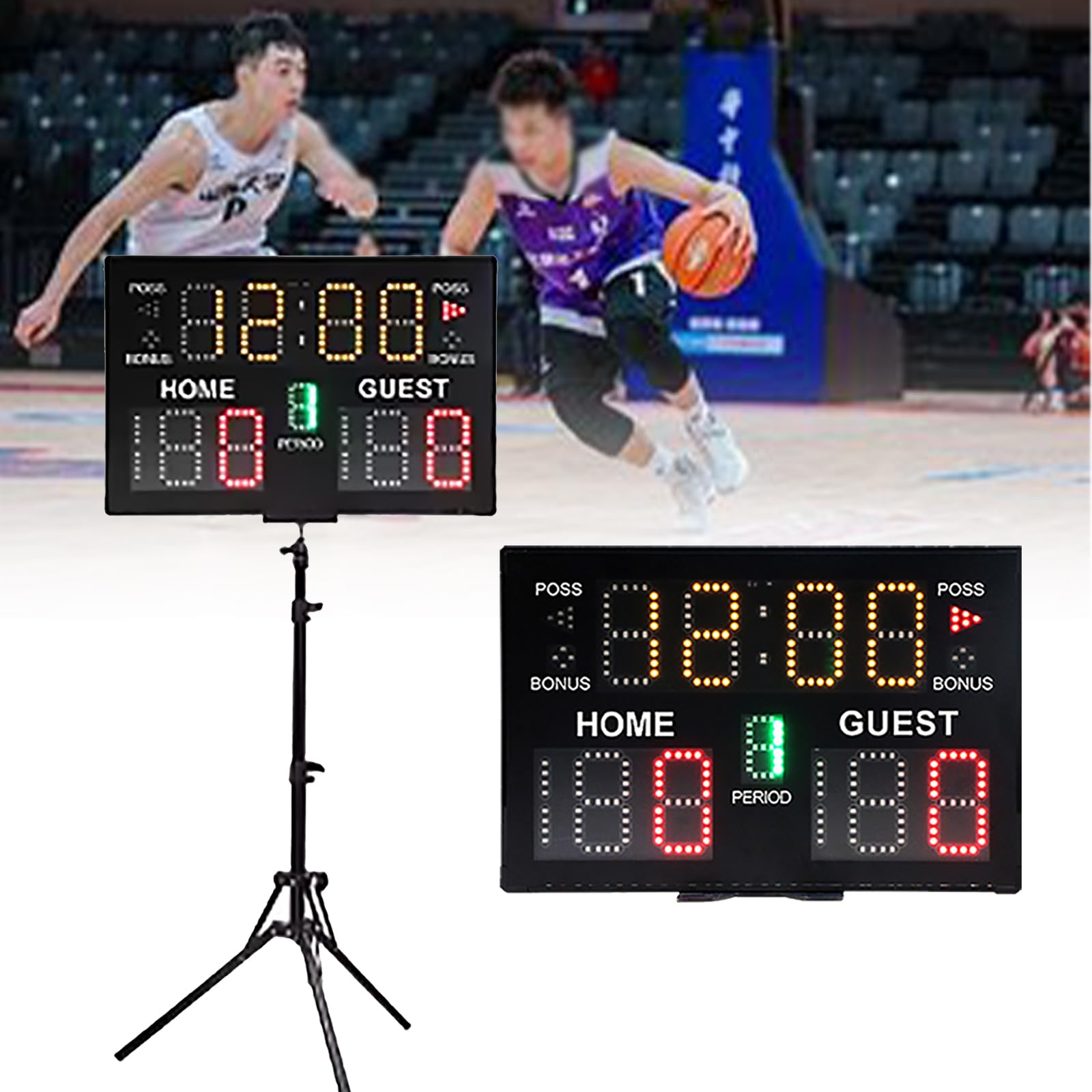 Tableau de bord de basket avec batterie 7500 mAh et affichage LED 5 niveaux