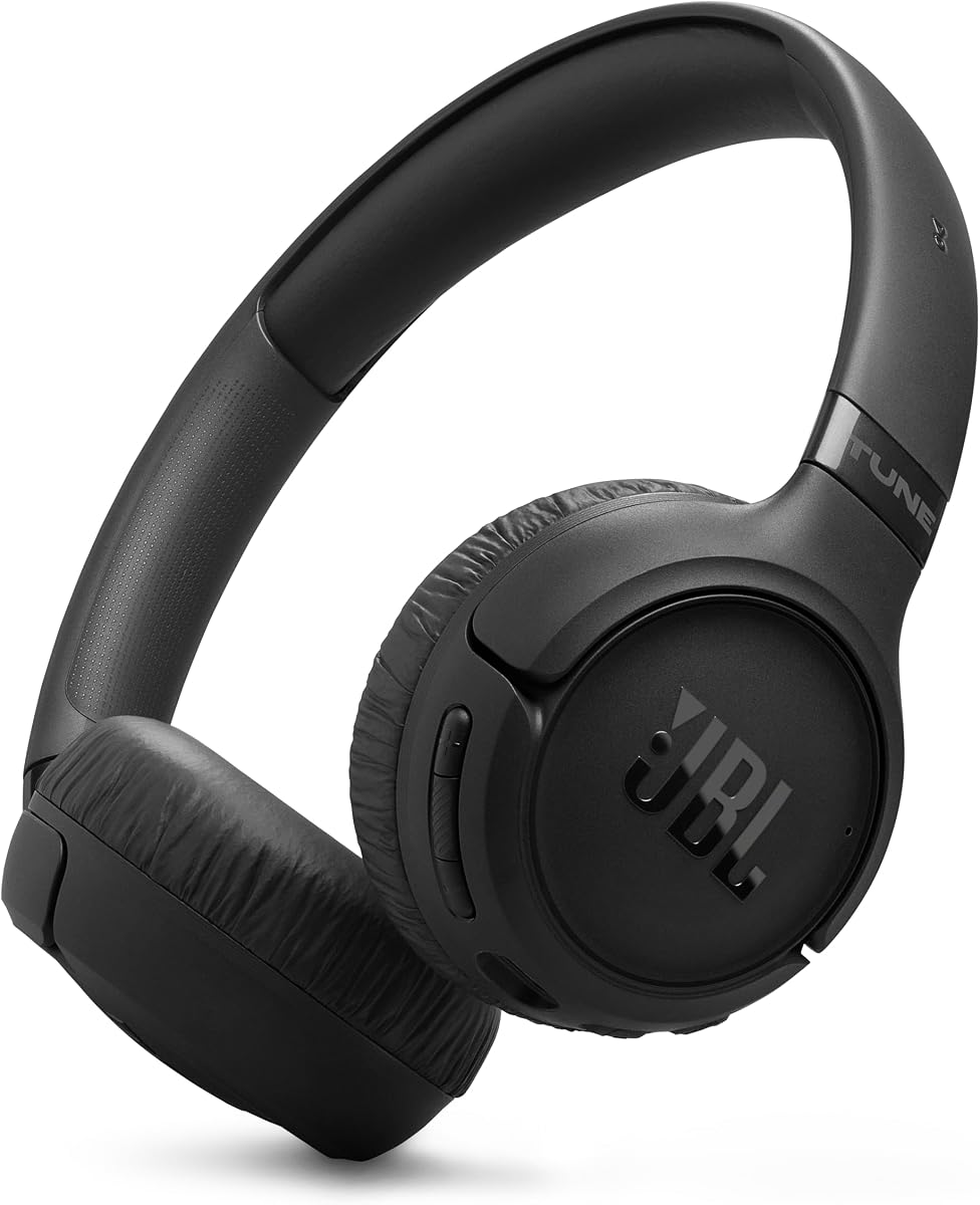 JBL Tune 680NC - Auriculares con cancelación de ruido - Negro | Sonido JBL Pure Bass de alta resolución más sonido espacial, cancelación de ruido adaptativa con ambiente inteligente