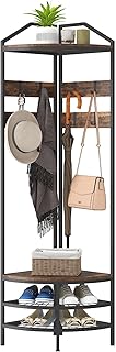 12 Corner Shelf Ideas Living Room for Smart Stylish Use of Space 43 Small Corner Hall Tree with Bench and Shoe Storage, Corner Coat Rack wit...