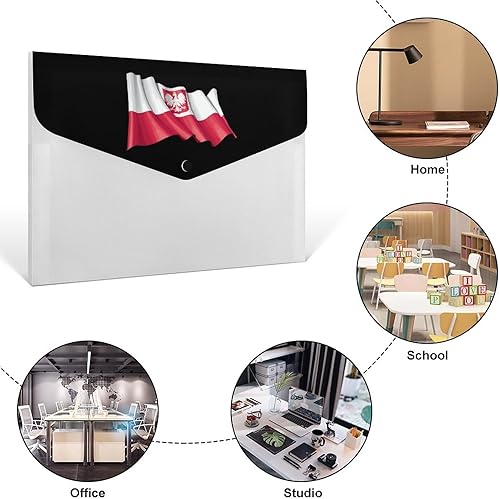 Miniatura 3 de Carpeta de archivo expansible con bandera del estado de Polonia, con bolsillo, carpetas de archivo, acordeón, organizador de documentos impreso