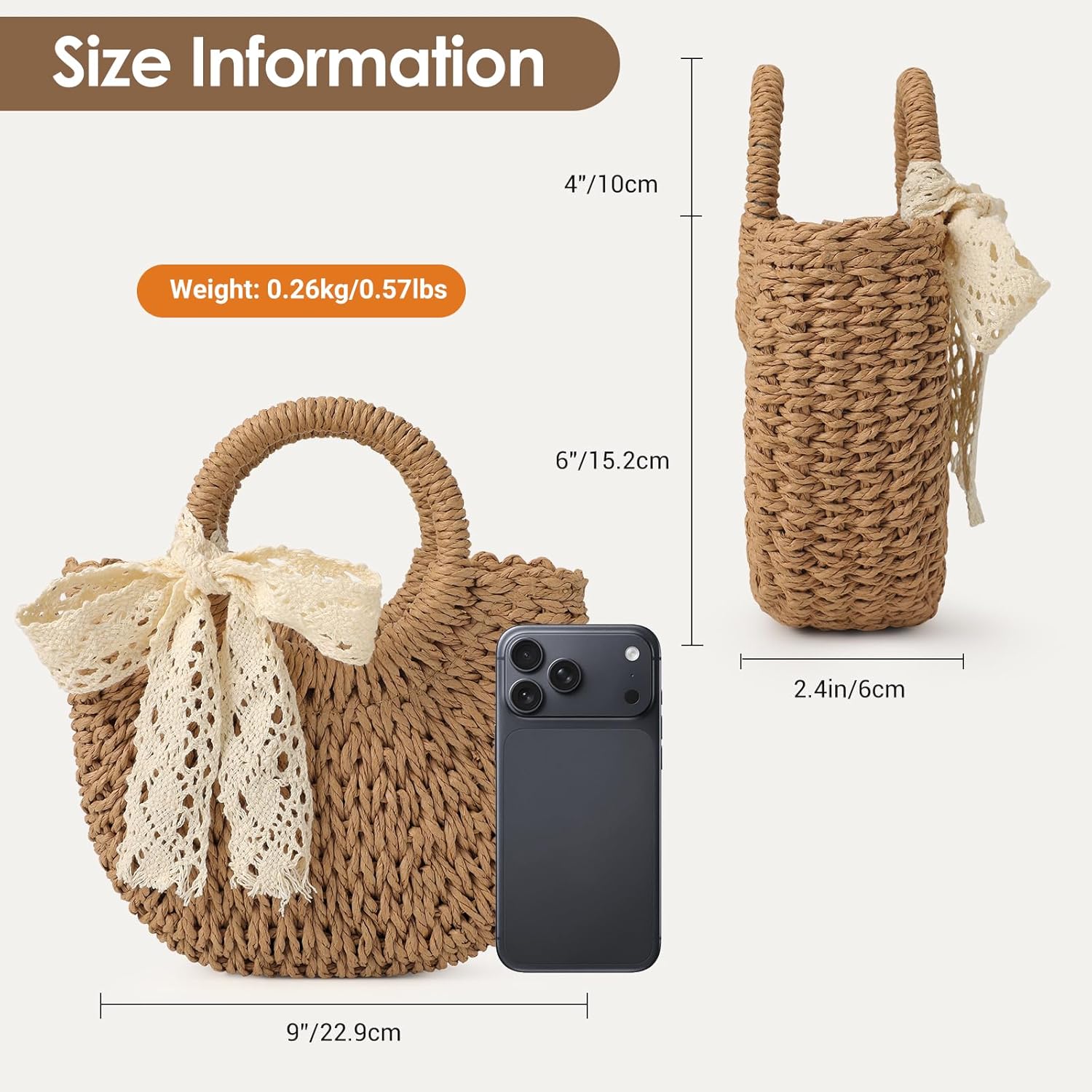 Clothirily Straw Clutch Purses for Women, Cloud Dumpling Woven Bag with Detachable Chain, Beach Crossbody Shoulder Handbag