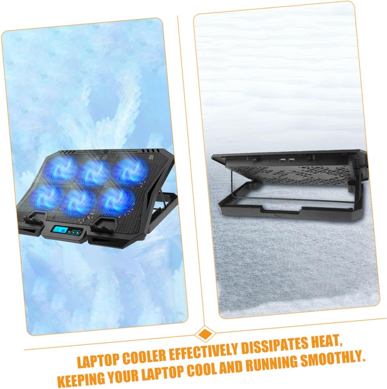 Operitacx Laptop Cooling Pad 15.6-inch Silent Cooling Stand with Adjustable Speed Fans and Blue LED for Gaming and Office Laptops