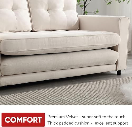 Vista 14 de JOYBASE Sofá cama extraíble, moderno sofá cama convertible tapizado extraíble para sala de estar (gris oscuro, tela)