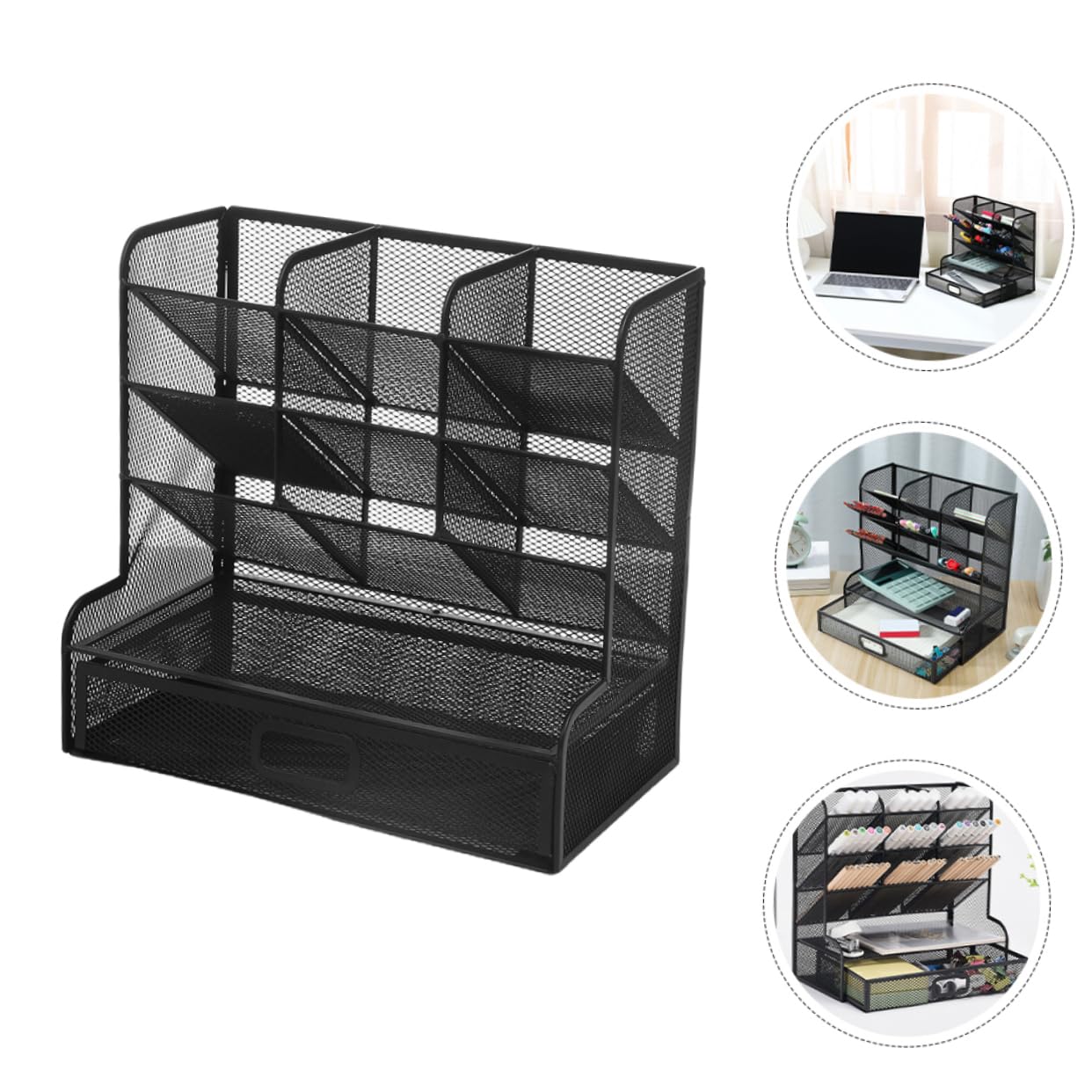 SHINEOFI Organizer Per Articoli Artistici Portapenne in Metallo Design Rete Contenitore Portaoggetti Per Penne Matite Forbici e Altri Materiali Scolastici