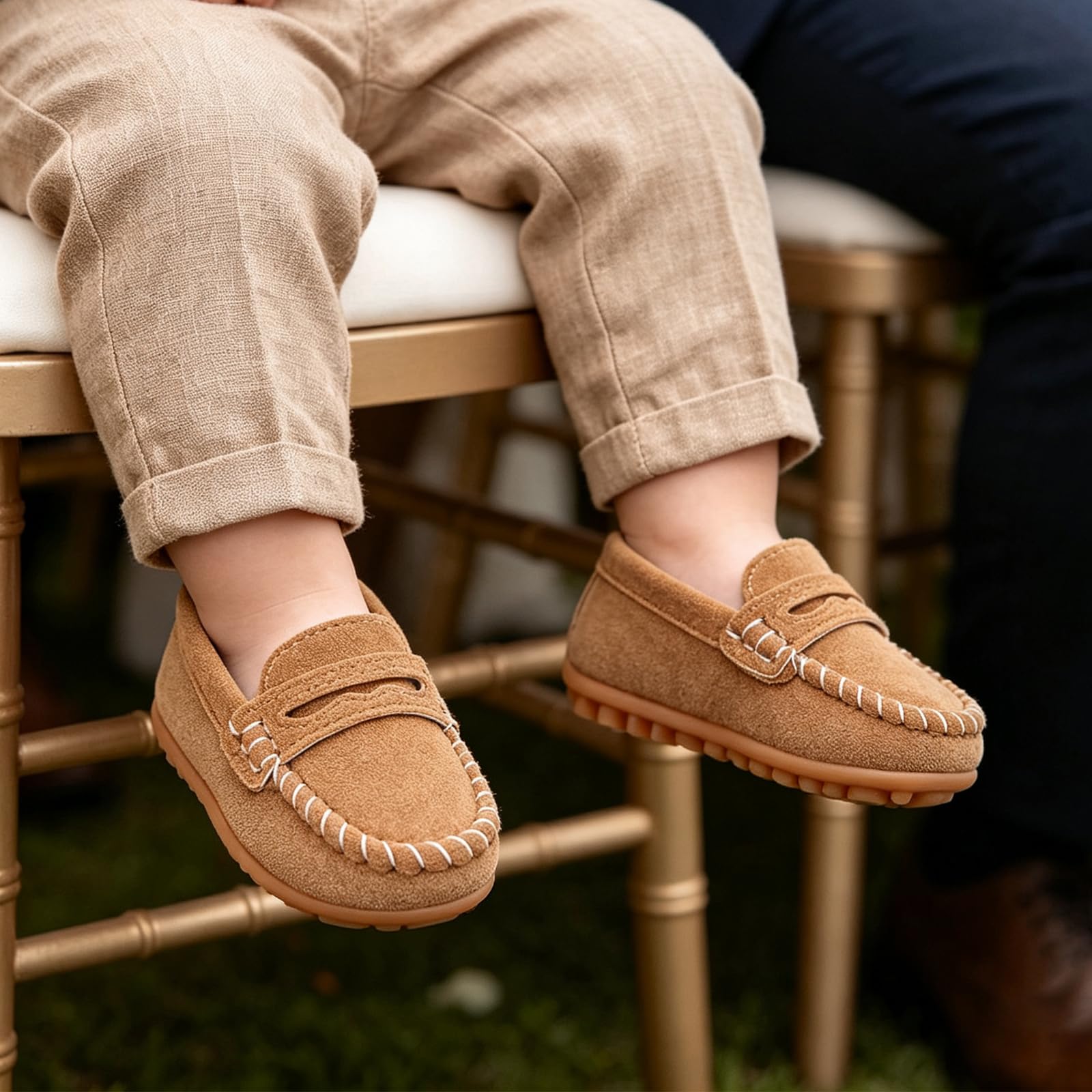 LACOFIA Mocassini Neonato Scarpe Primi Passi Suola Antiscivolo in Gomma Morbida Pantofole Bambino per 19 a 24 EU