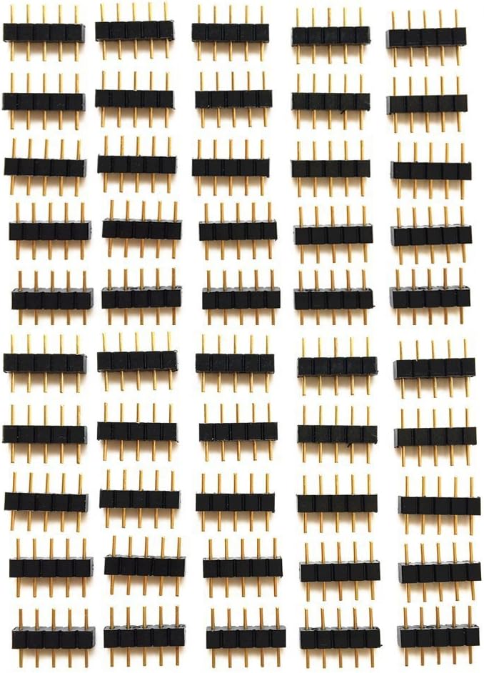 50pcs 12mm Black 5 Pin Pol Cable Connector Clutch Adapter 5 pin RGBW LED Connector for RGBW 5050 3528 LED Strip Strip