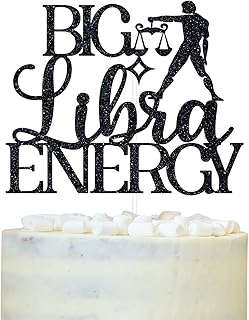 Libra Birthday Cake Topper, Big Libra Energy, Libra Season, Glittery 12 Constellation Zodiac Party Decorations