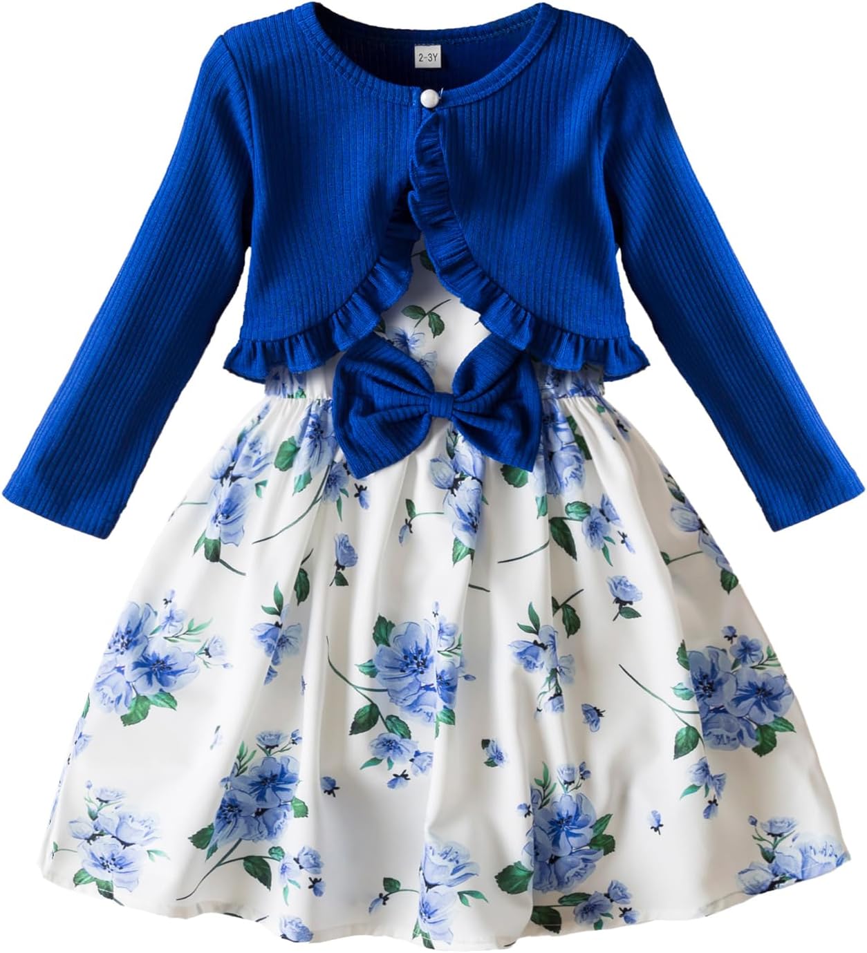 HNXDYY Toddler Girl Sleeveless Dress and Cardigan Set