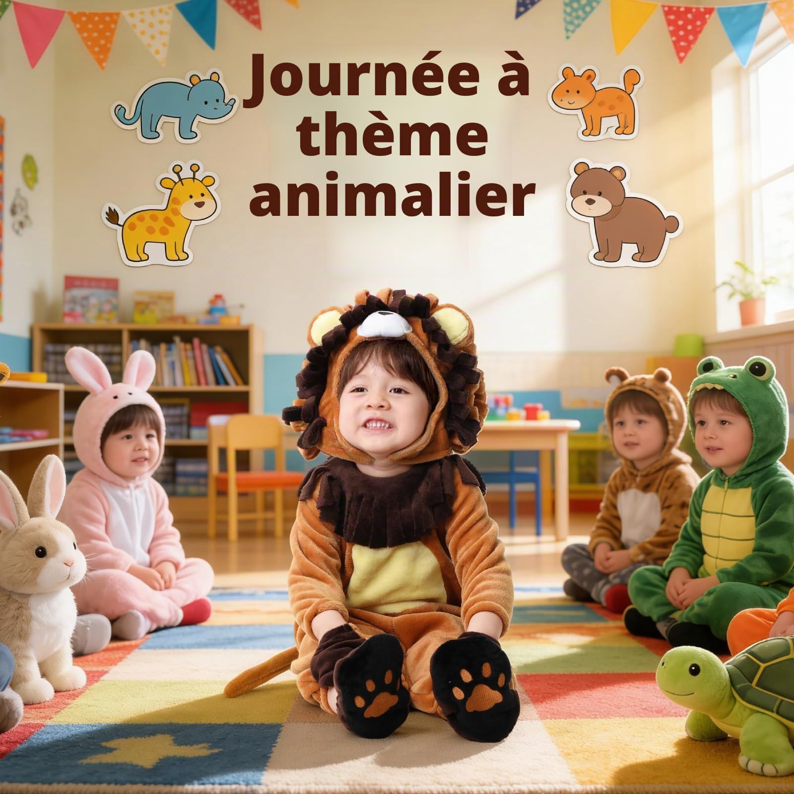 Halloween Baby Costumes Lion Toddler Outfit Infants Cow Cosplay Plush Romper Set with Gloves Footwear Coiffure Dress Up Party