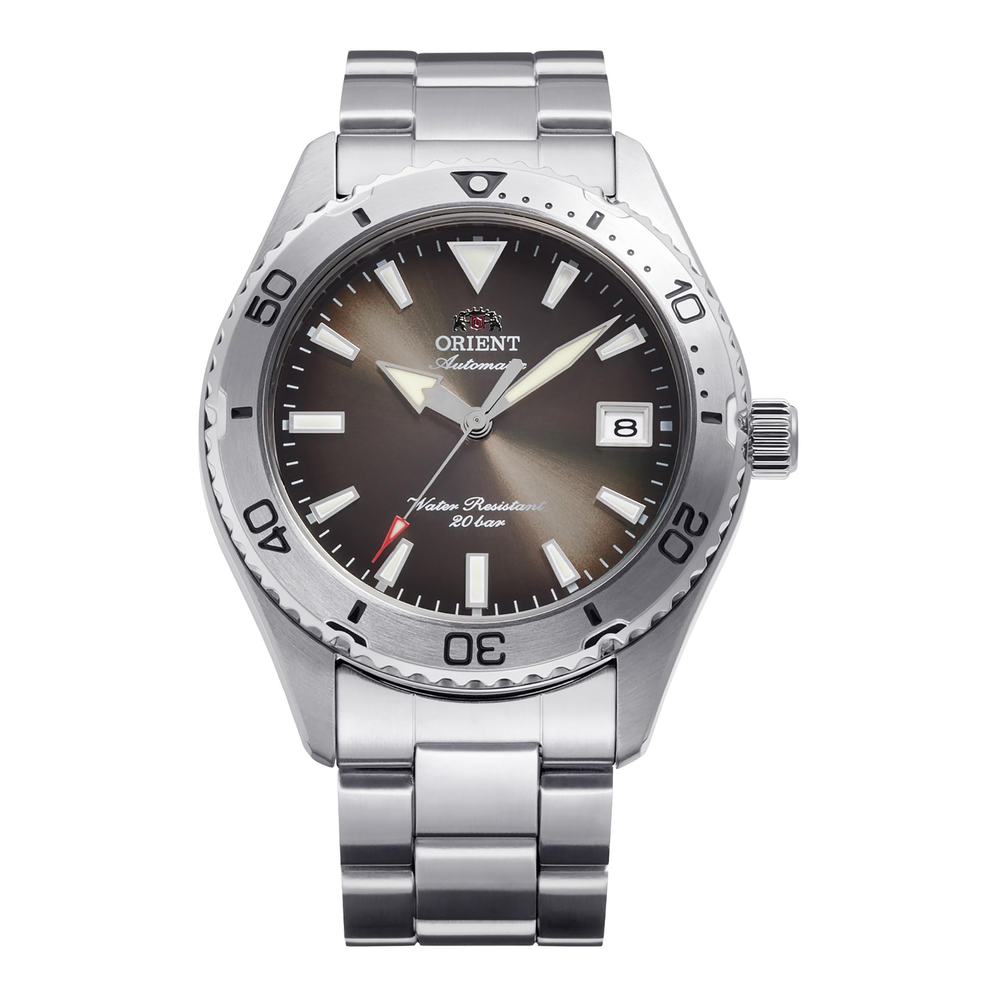 Orient Sports Mako 40 mm męski automatyczny ręczny mechaniczny zegarek sportowy i koperta ze stali nierdzewnej brązowa tarcza - RA-AC0Q15Y